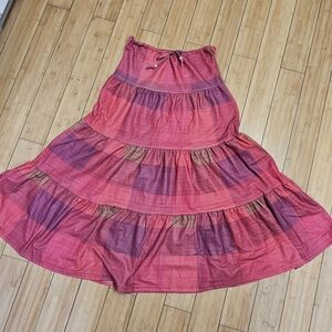 Women's Pink and Purple Tiered Skirt